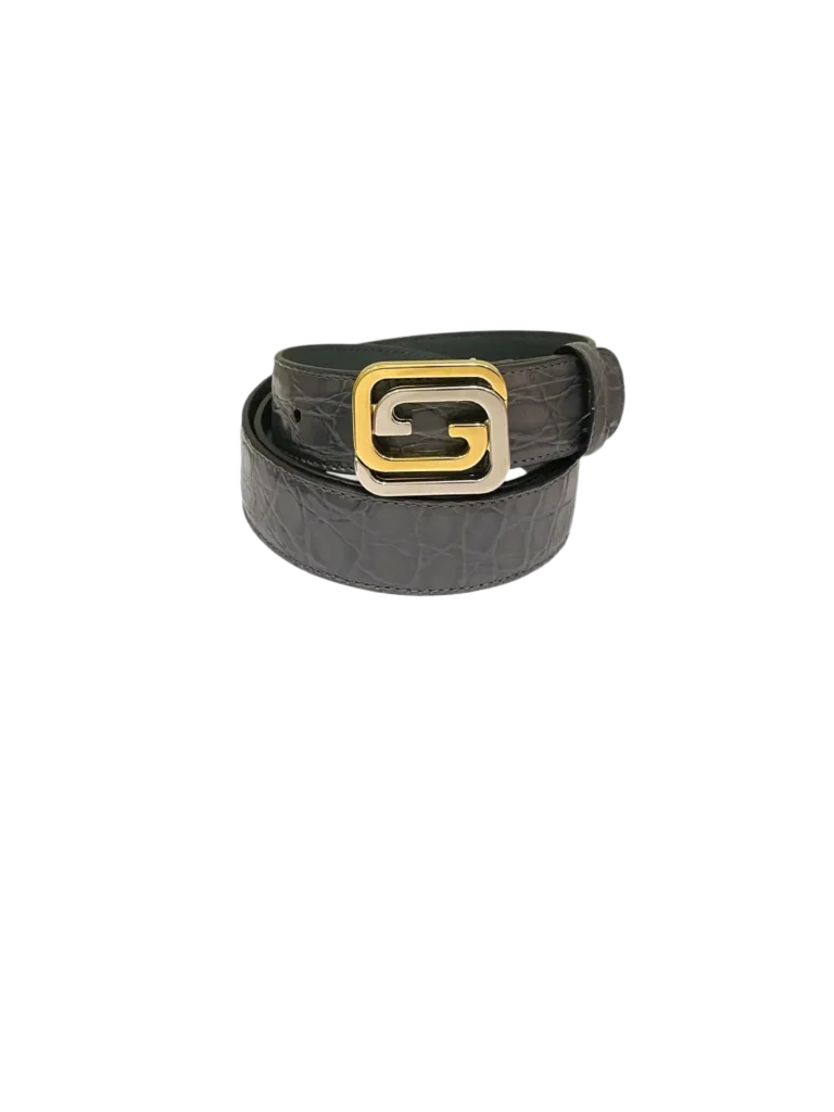 Squared Interlocking G crocodile belt, 95., photo 2 of 4