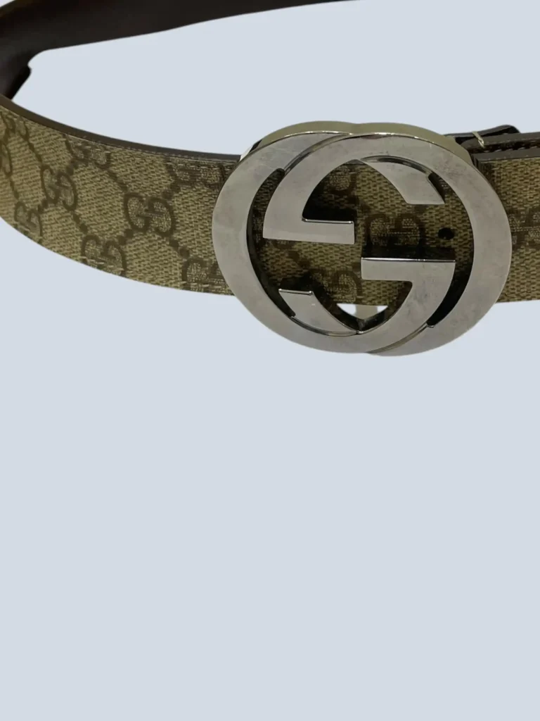 Interlocking Monogram canvas and leather belt, 95., photo 3 of 6