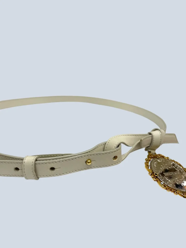 Leather belt with Heritage charm, 85., photo 4 of 6