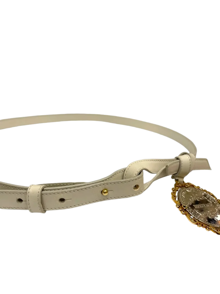 Leather belt with Heritage charm, 85., photo 4 of 6