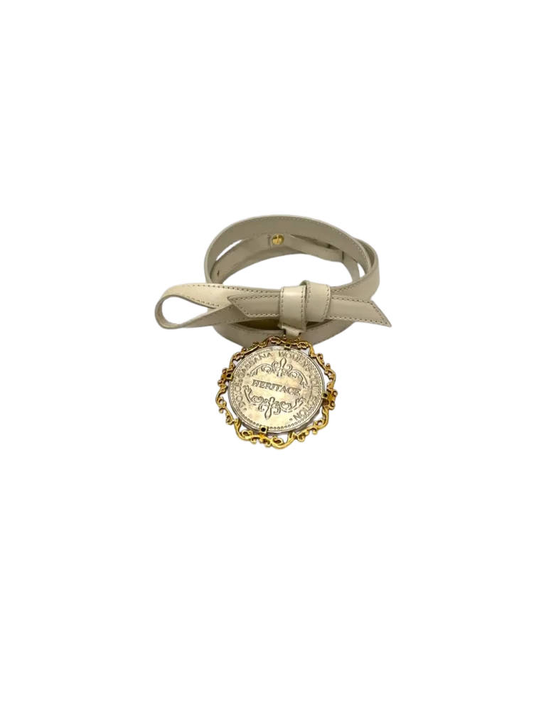 Leather belt with Heritage charm, 85., photo 2 of 6