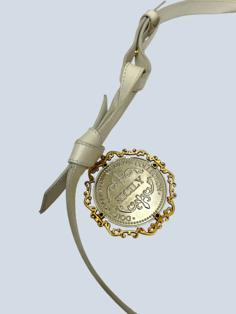 Leather belt with Heritage charm, 85., photo 5 of 6