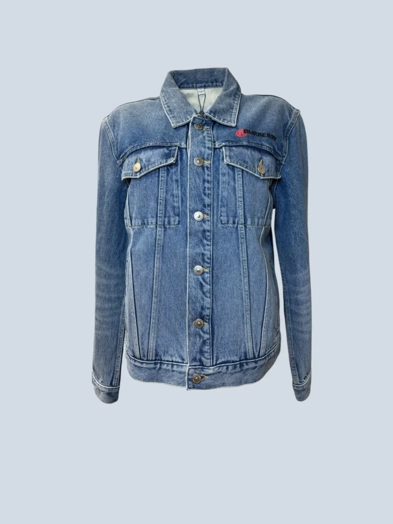 Giacca Kingdom in denim con logo ricamato, 50.