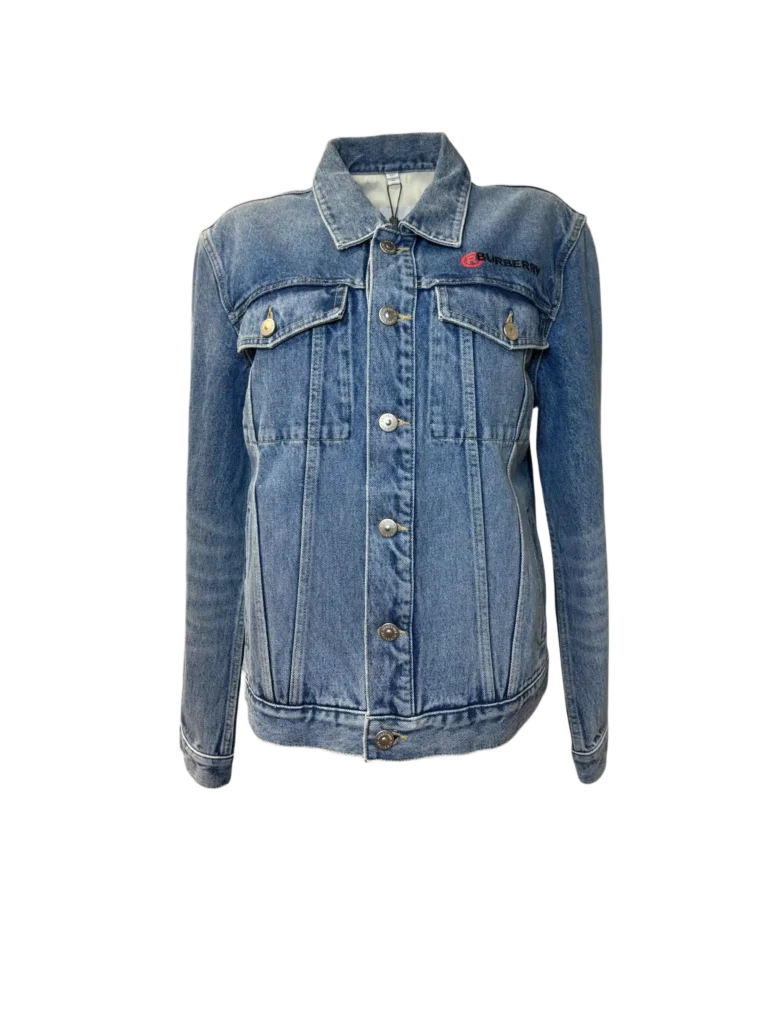 Kingdom denim jacket with embroidered logo, 50.