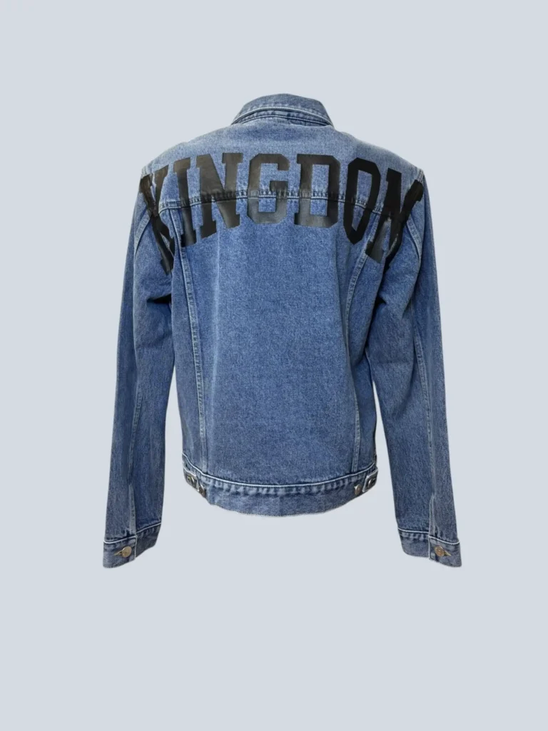 Giacca Kingdom in denim con logo ricamato, 50., foto 2 di 5