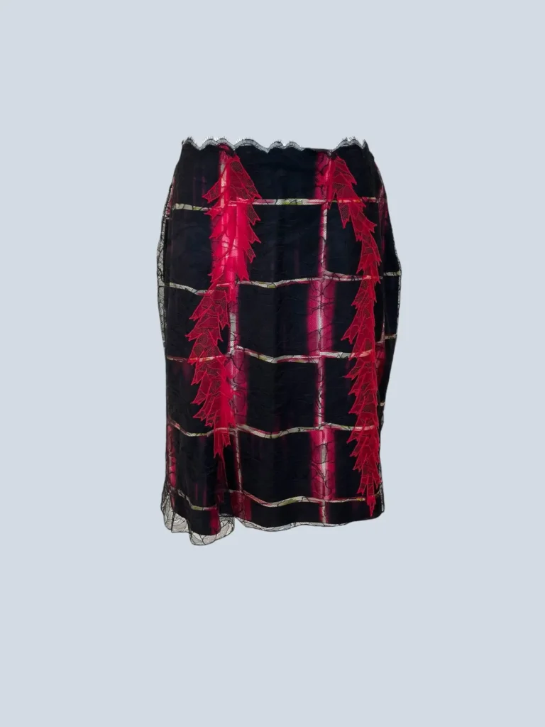 Lace and silk midi skirt, 46.