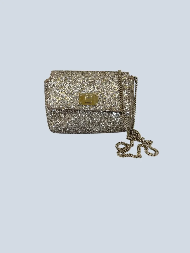 Mini bag a tracolla Ruby in pelle e glitter.