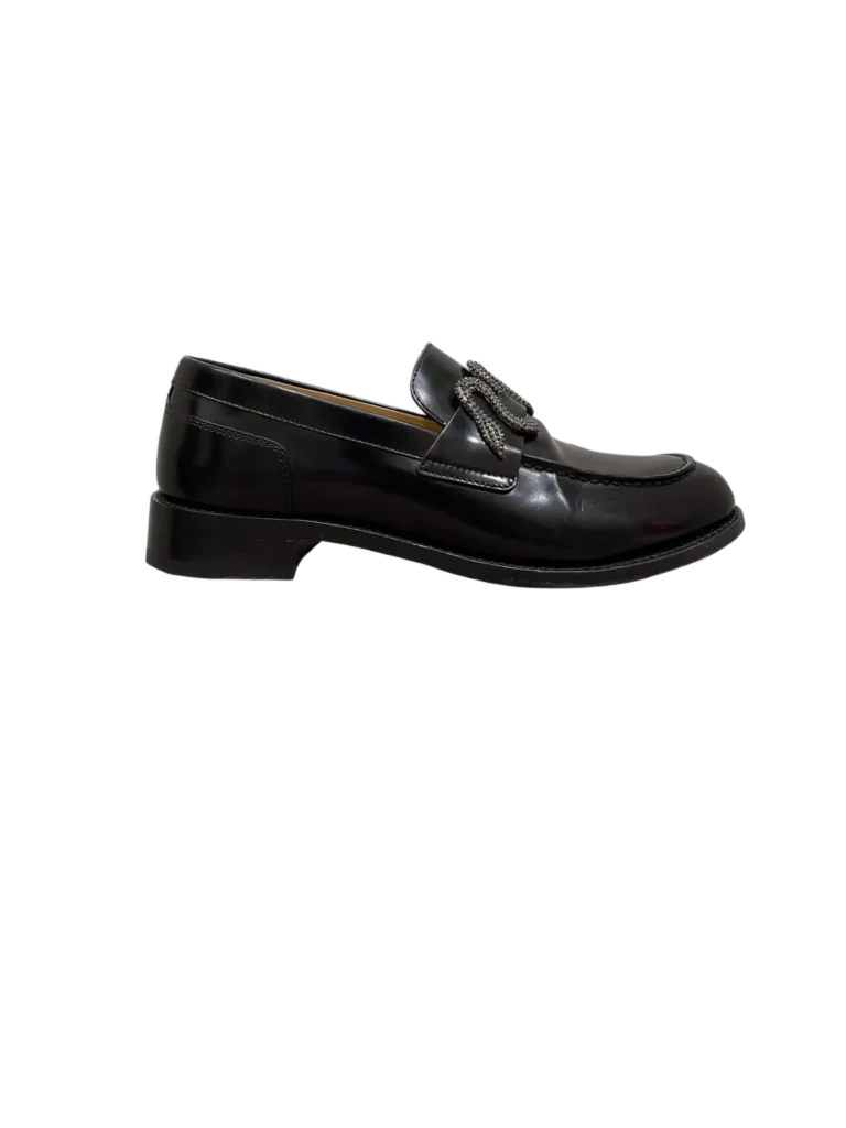 Morgana brushed leather loafers, 37.