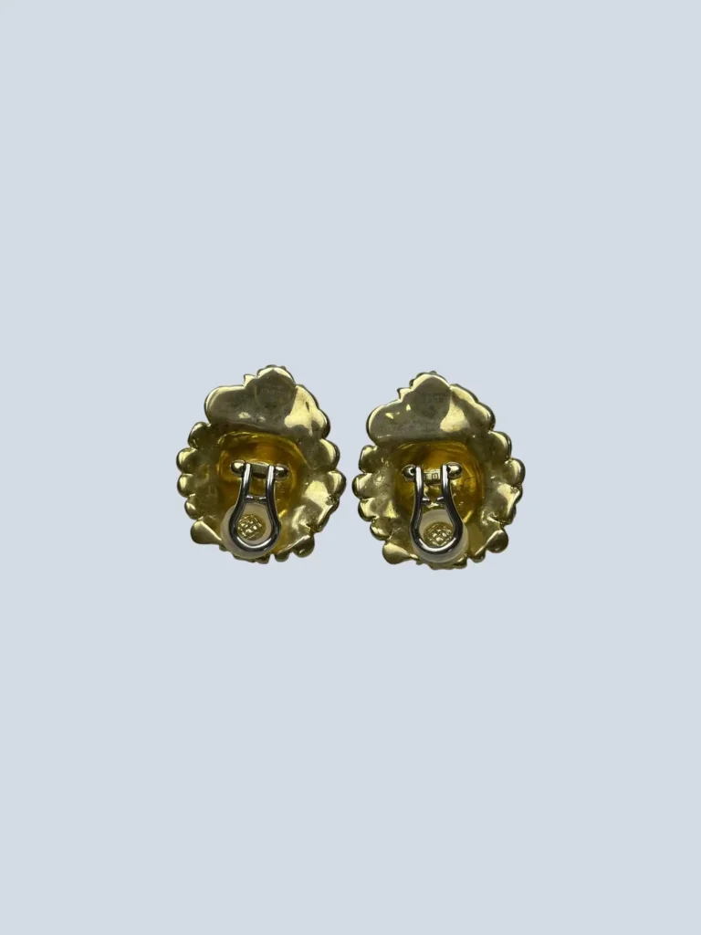 Lion head clip-on earrings with Swarovski crystal, photo 3 of 4