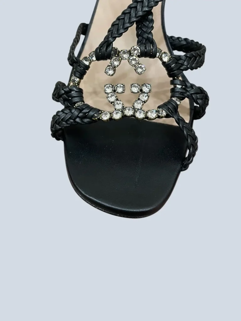 Sandali Crystal Interlocking GG in pelle intrecciata, 40., foto 6 di 7