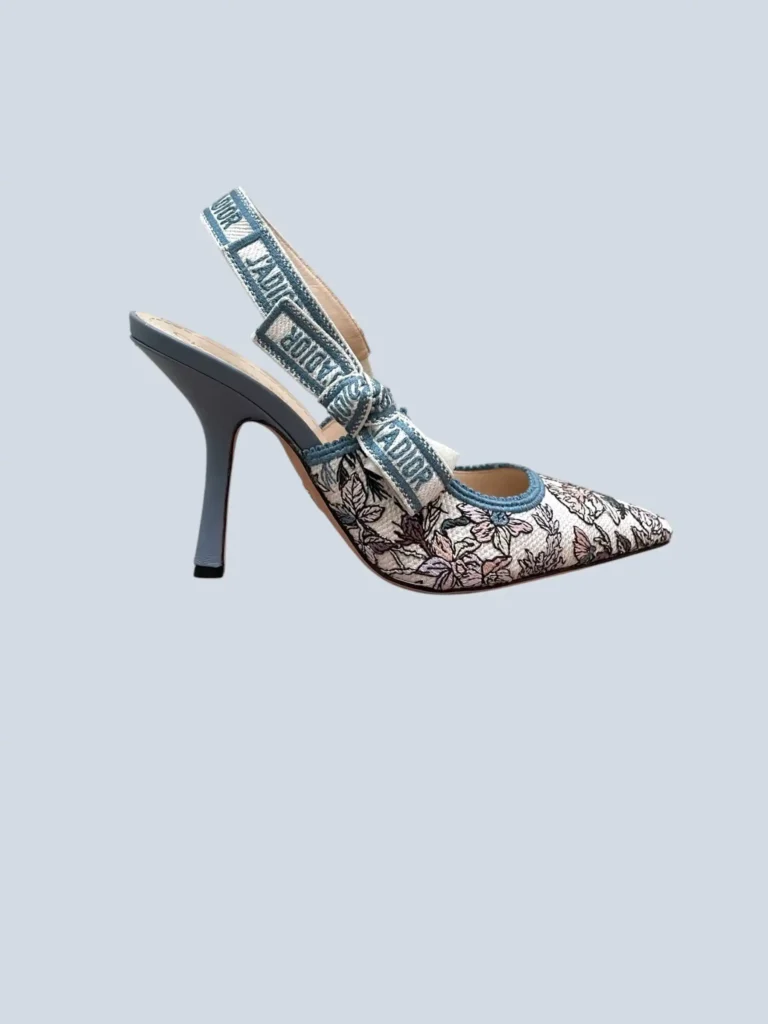 Slingback J'Adior in tela jacquard floreale, 36,5.