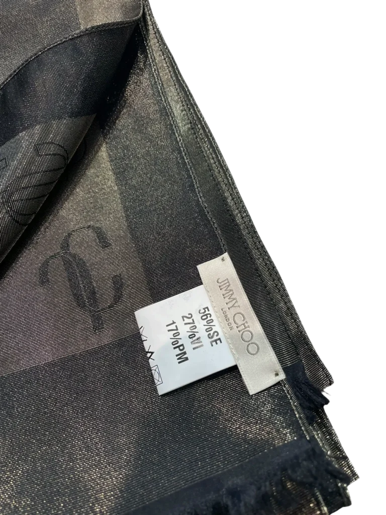 Silk and lurex stole with all-over JC logo, photo 3 of 4