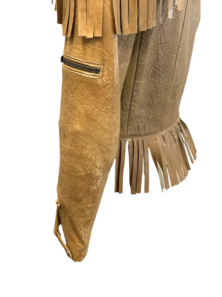 Fringed leather biker jacket, 42., photo 12 of 14