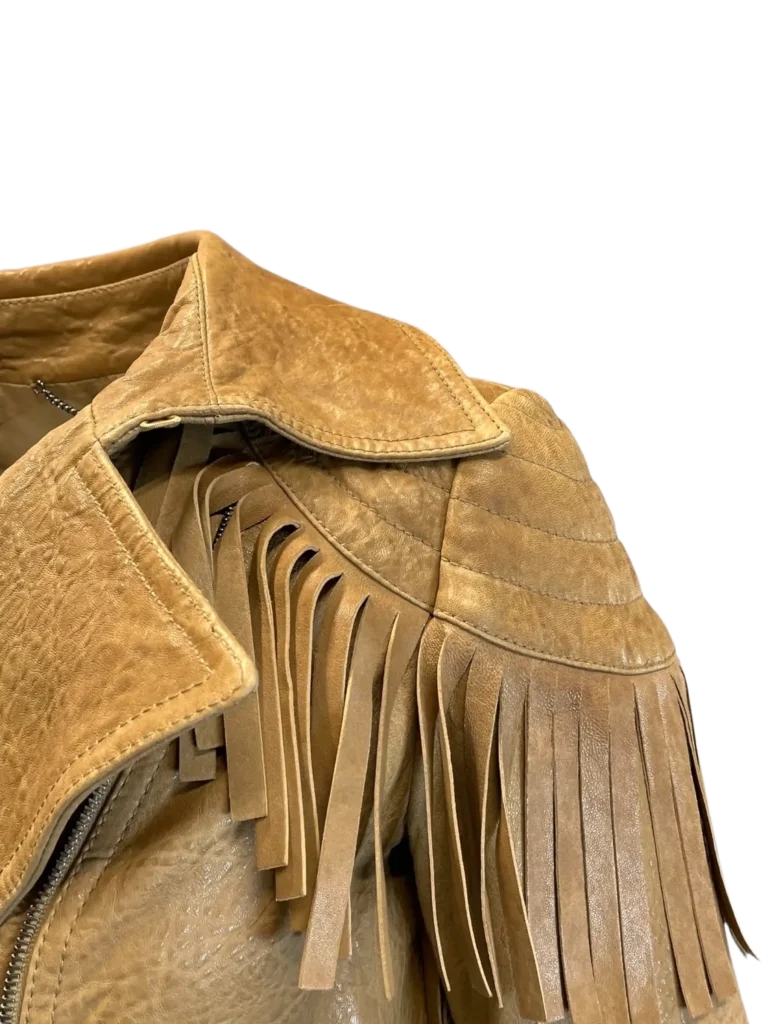 Fringed leather biker jacket, 42., photo 10 of 14