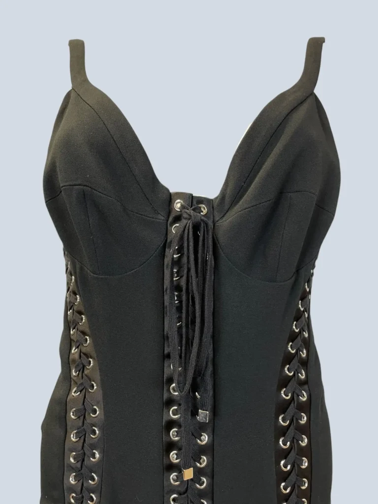 Abito midi tubino con dettagli corsetteria, 44., foto 4 di 7