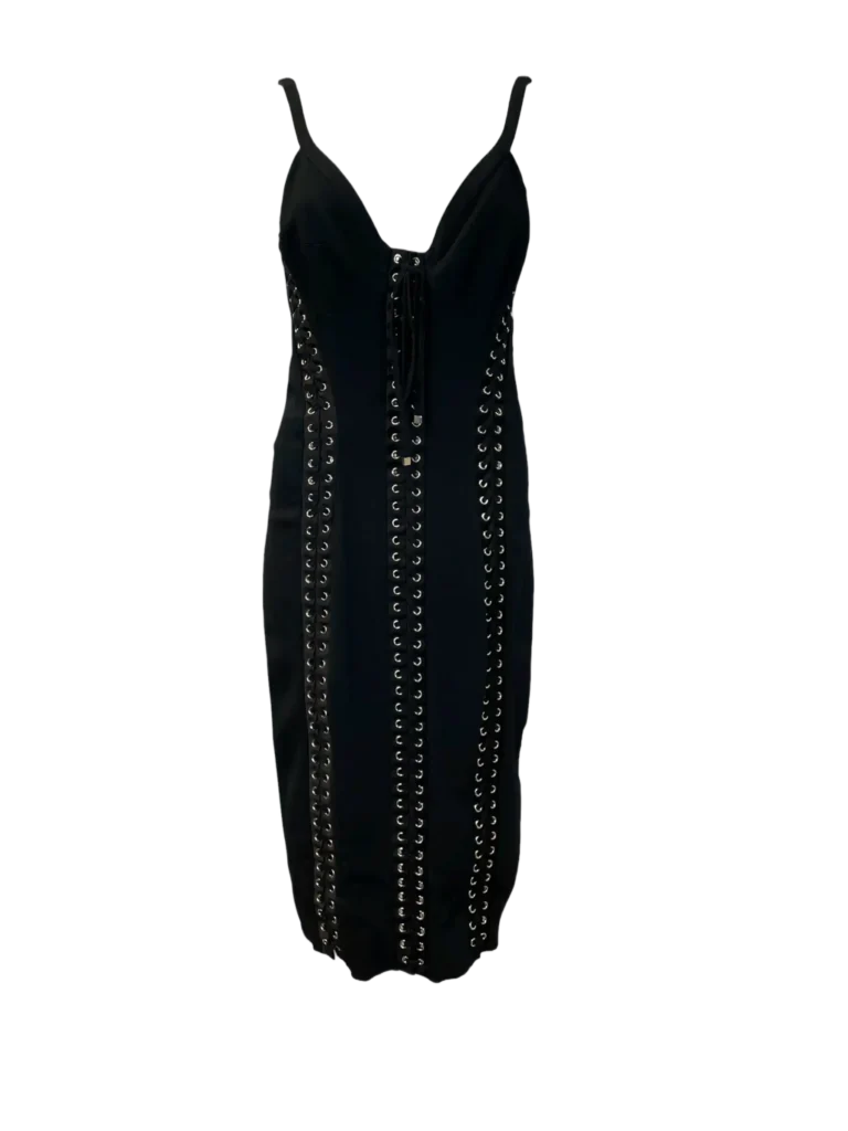 Abito midi tubino con dettagli corsetteria, 44.