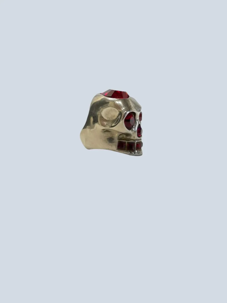 Anello a teschio in metallo con strass, 15., foto 2 di 4
