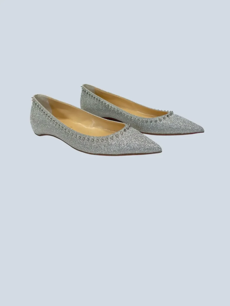 Ballerine Anjalina in pelle con glitter e borchie, 37., foto 2 di 5