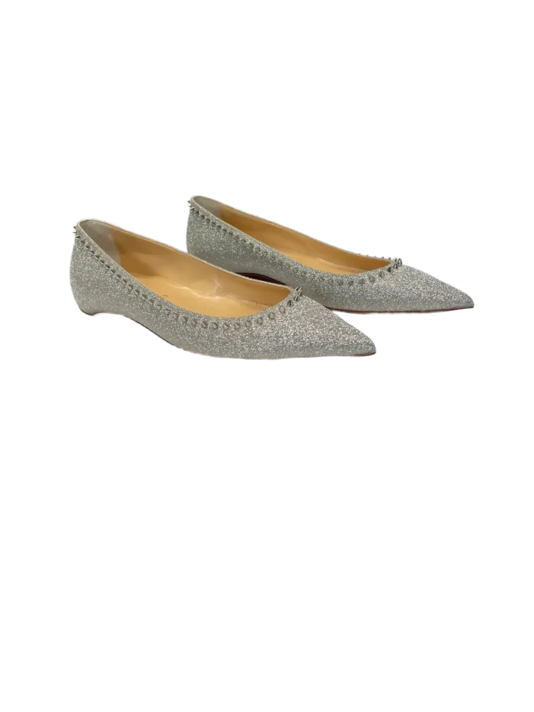 Anjalina glitter leather and studded ballerinas, 37., photo 2 of 5