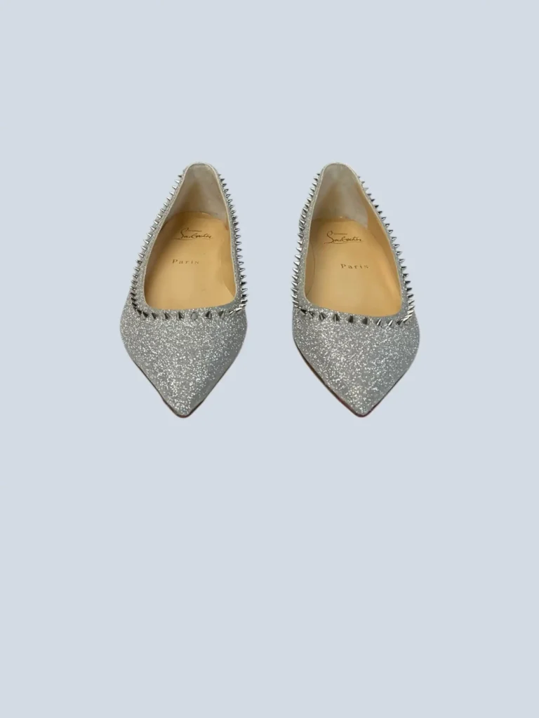 Ballerine Anjalina in pelle con glitter e borchie, 37., foto 3 di 5