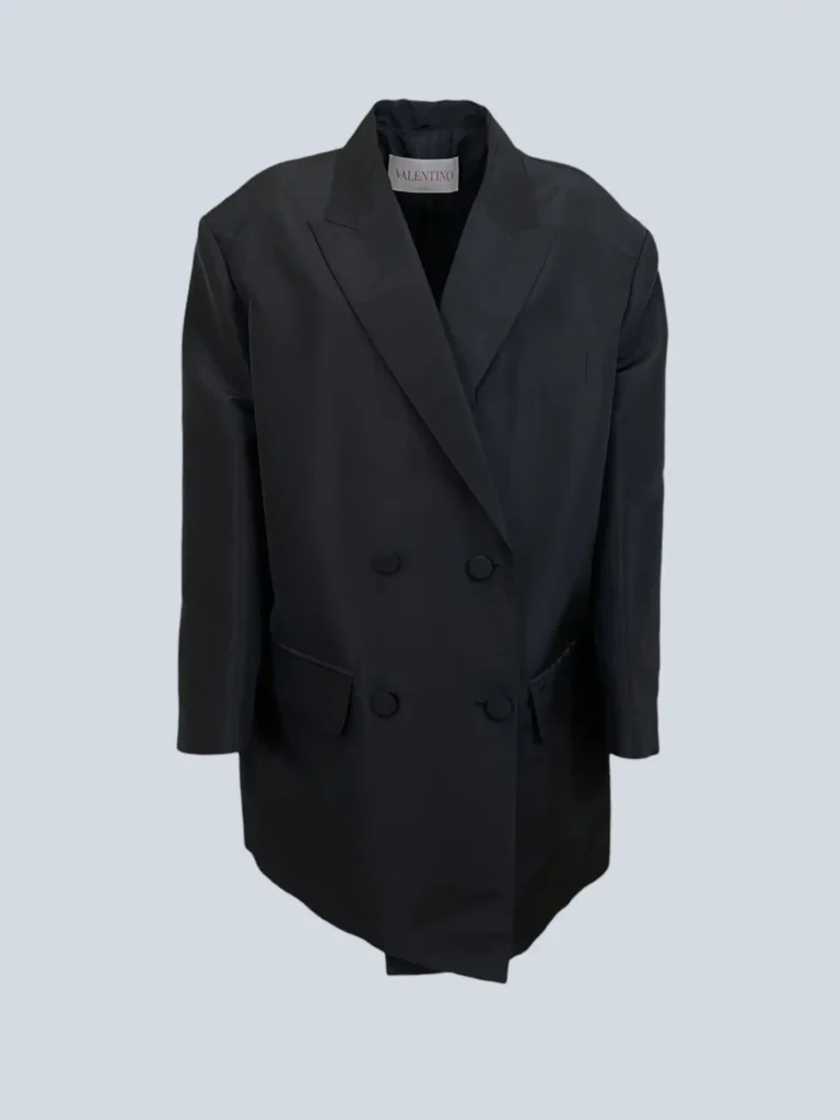 Garavani, blazer doppiopetto oversize in seta, 42.