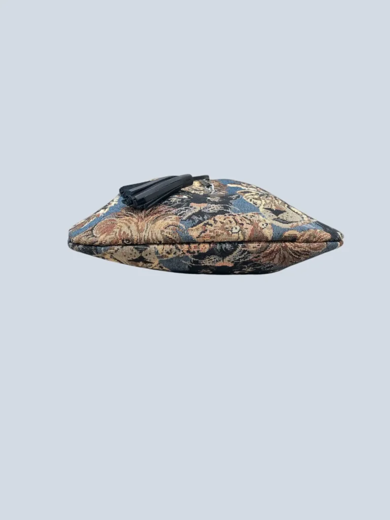 Borsa a secchiello Emmanuelle in tessuto jacquard Jungle., foto 5 di 10