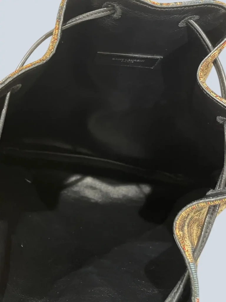 Borsa a secchiello Emmanuelle in tessuto jacquard Jungle., foto 6 di 10