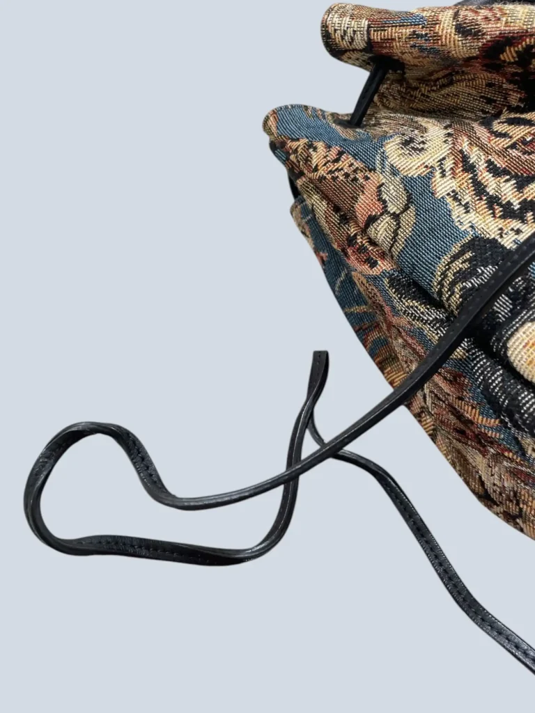 Borsa a secchiello Emmanuelle in tessuto jacquard Jungle., foto 10 di 10