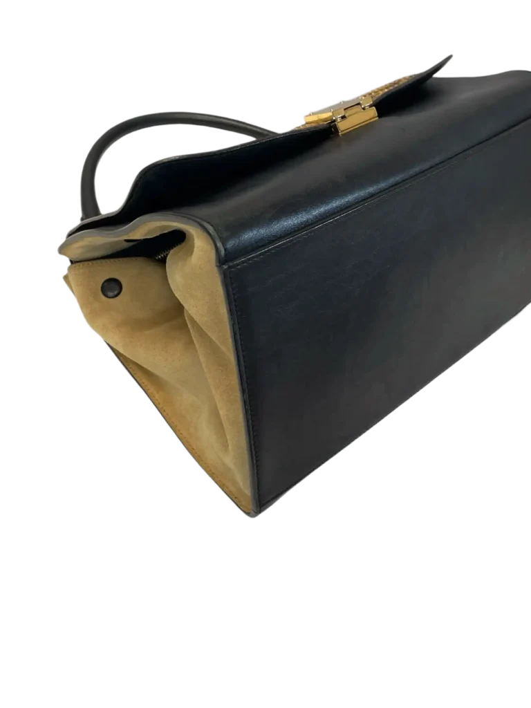 Trapeze Medium python and suede shoulder bag, photo 15 of 19