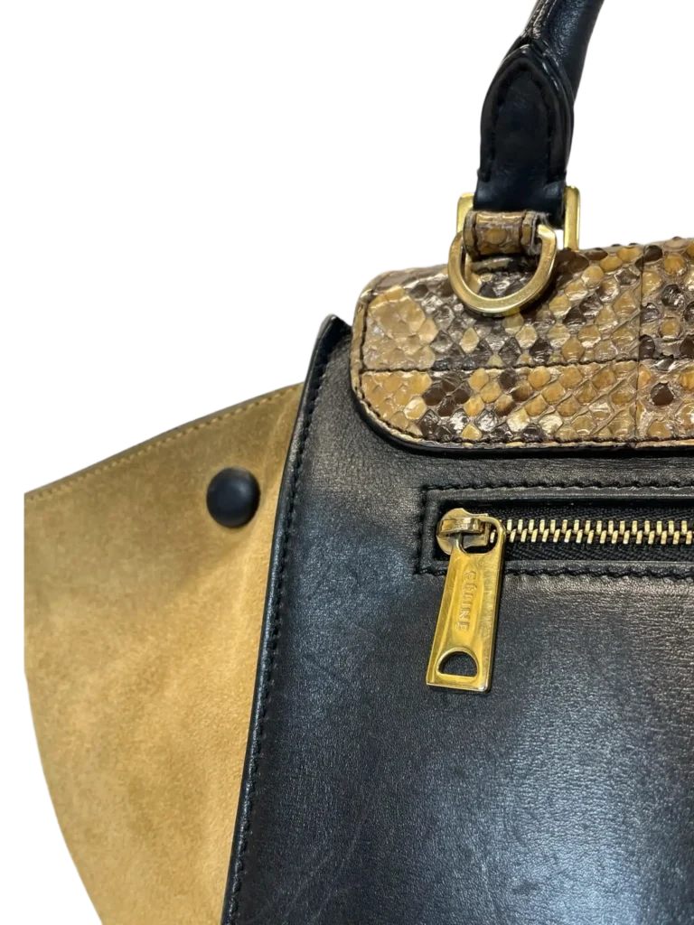 Trapeze Medium python and suede shoulder bag, photo 12 of 19