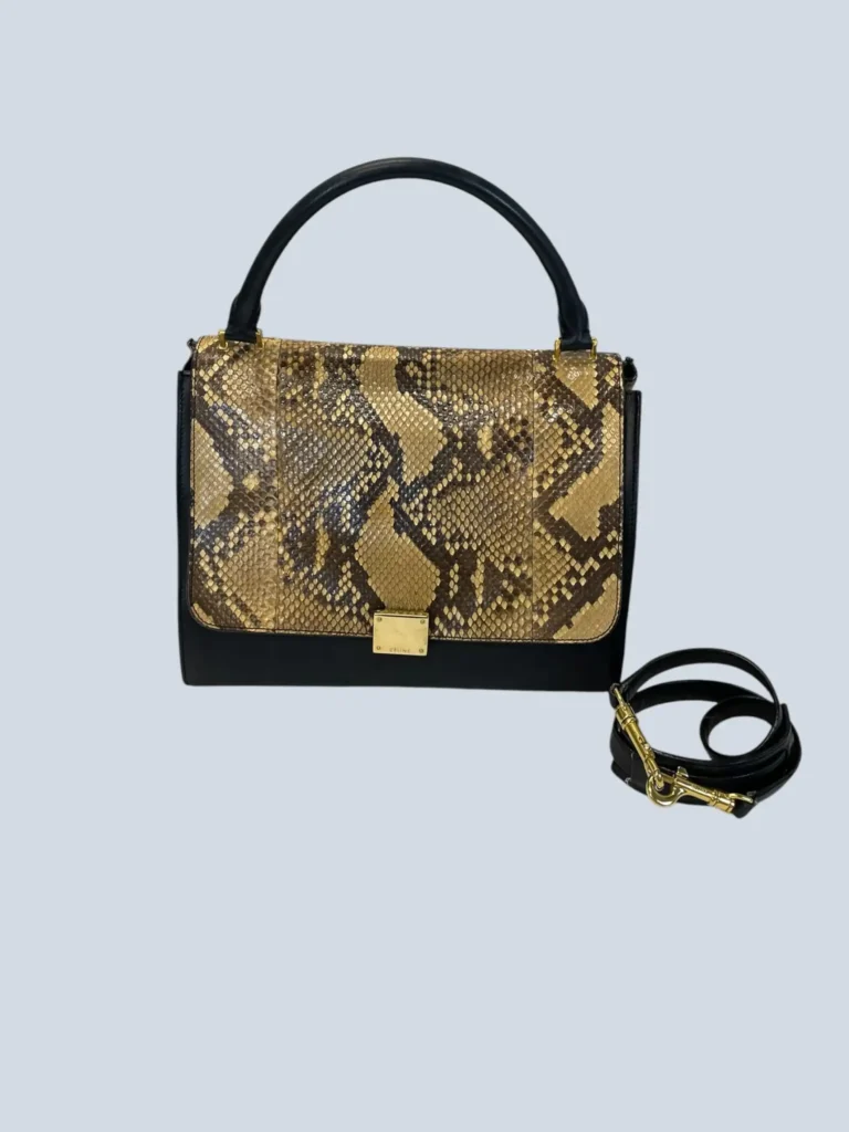 Borsa a spalla Trapeze Medium in pitone e suede., foto 2 di 19
