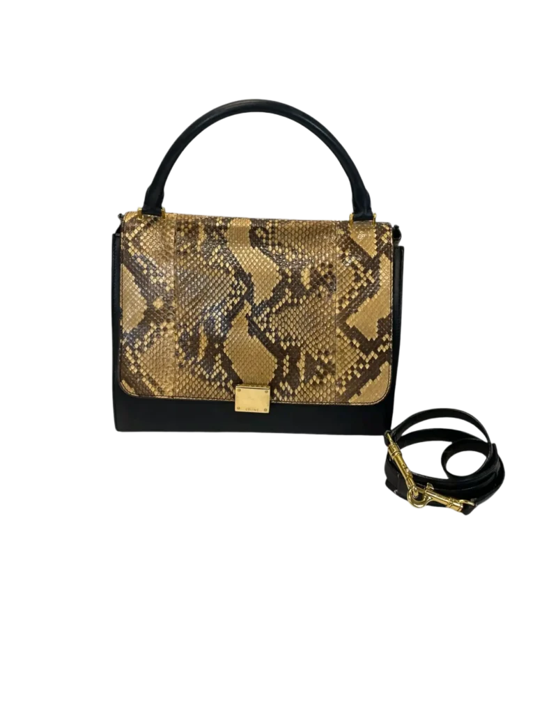 Trapeze Medium python and suede shoulder bag, photo 2 of 19