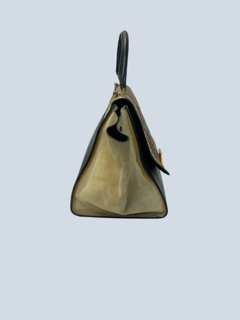 Borsa a spalla Trapeze Medium in pitone e suede., foto 4 di 19