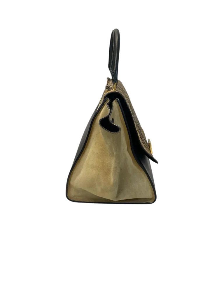 Trapeze Medium python and suede shoulder bag, photo 4 of 19