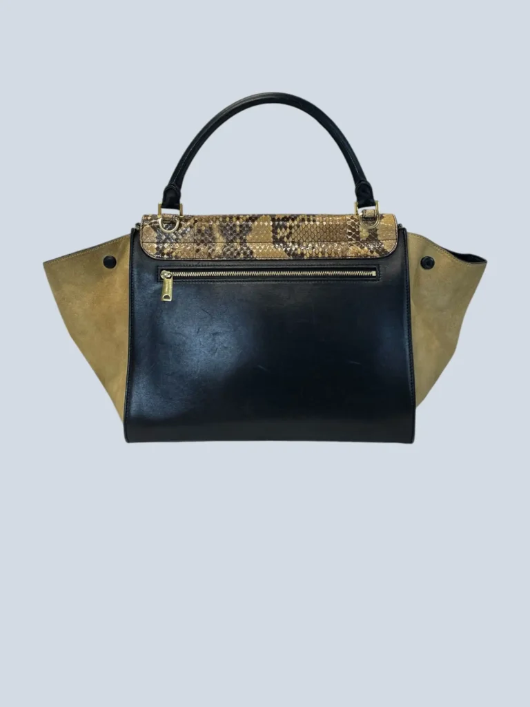 Borsa a spalla Trapeze Medium in pitone e suede., foto 5 di 19