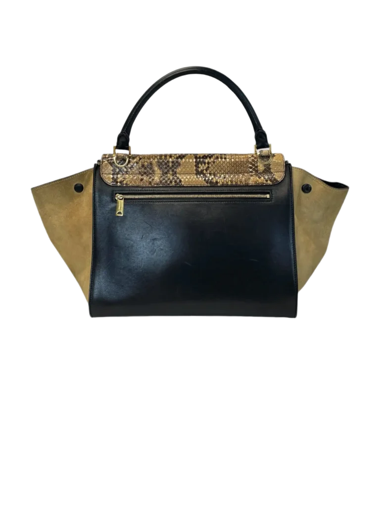 Trapeze Medium python and suede shoulder bag, photo 5 of 19