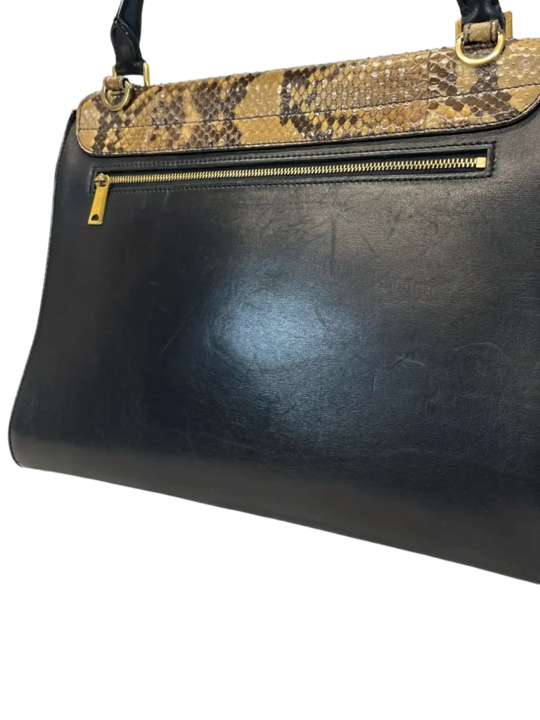 Trapeze Medium python and suede shoulder bag, photo 9 of 19