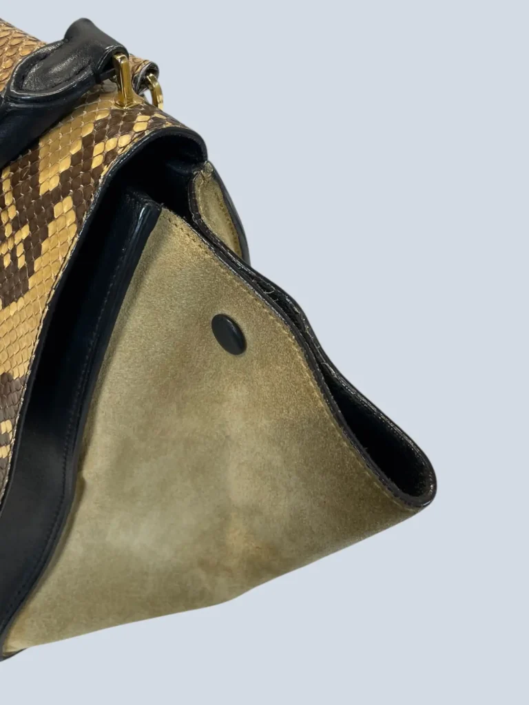 Borsa a spalla Trapeze Medium in pitone e suede., foto 19 di 19