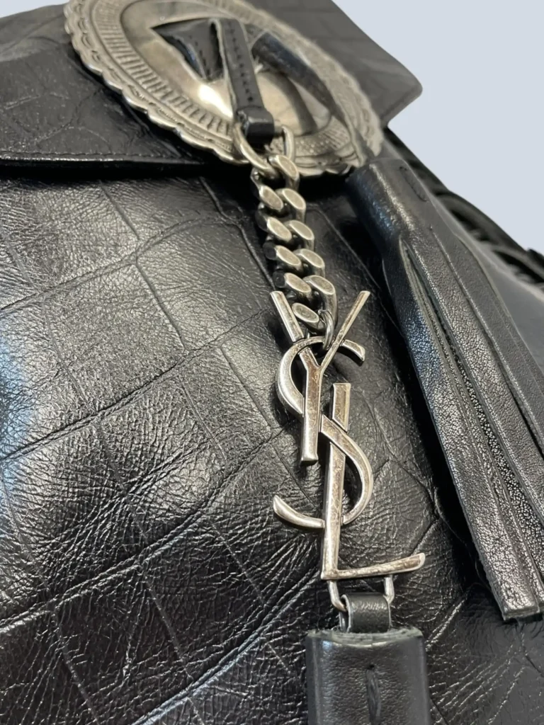 Borsa a tracolla Anita in pelle stampa coccodrillo e frange., foto 8 di 11