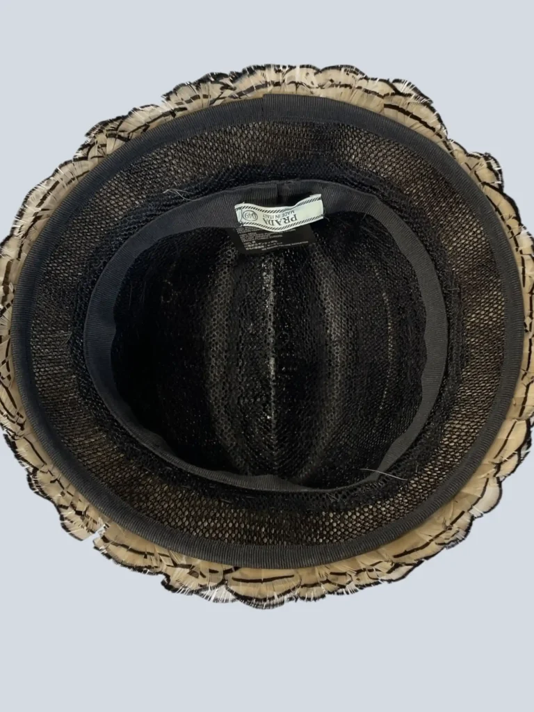 Cappello bucket in piume e rete, M., foto 5 di 10