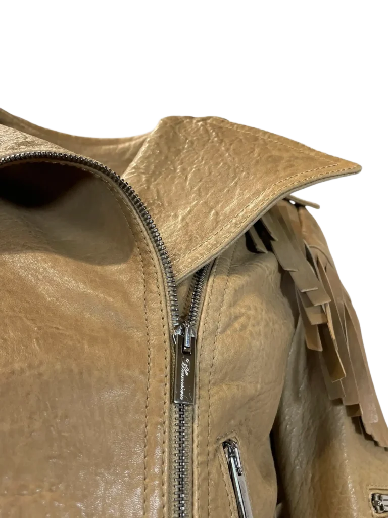 Fringed leather biker jacket, 42., photo 11 of 14