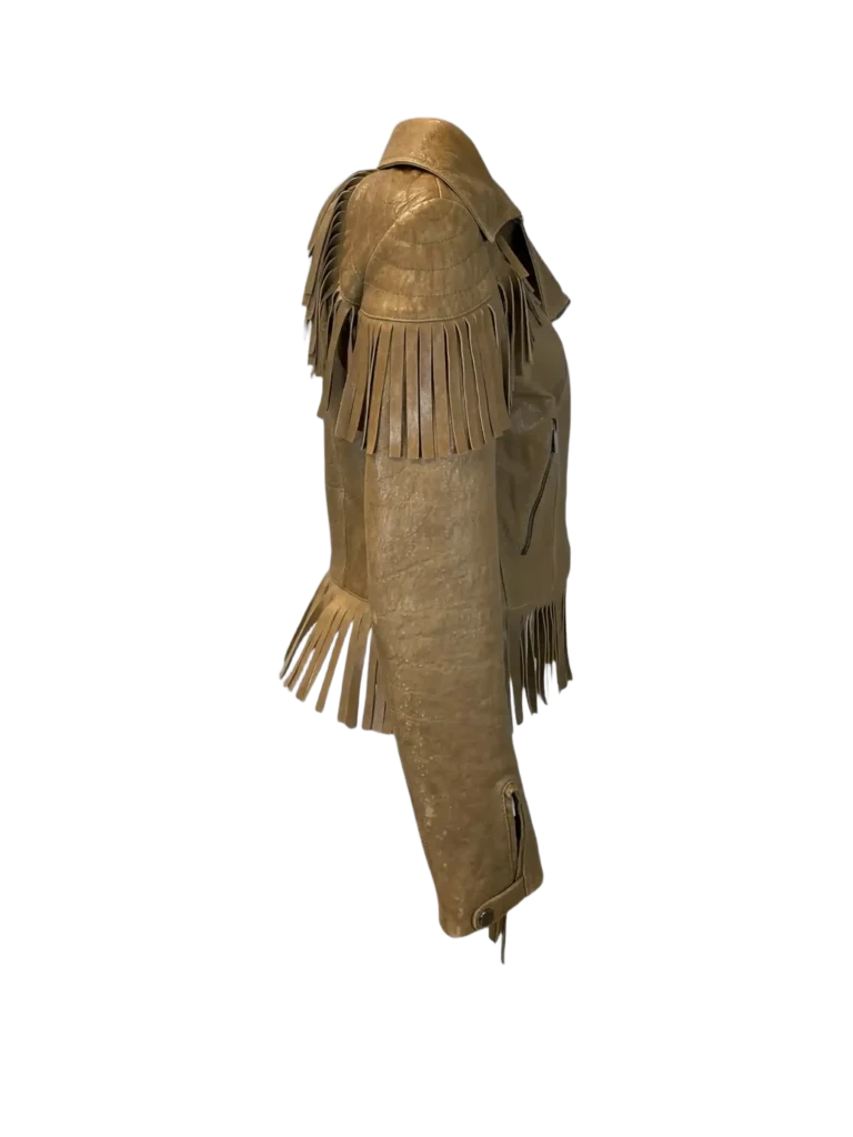 Fringed leather biker jacket, 42., photo 3 of 14