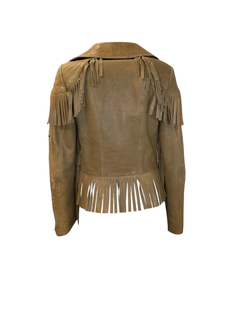 Fringed leather biker jacket, 42., photo 4 of 14