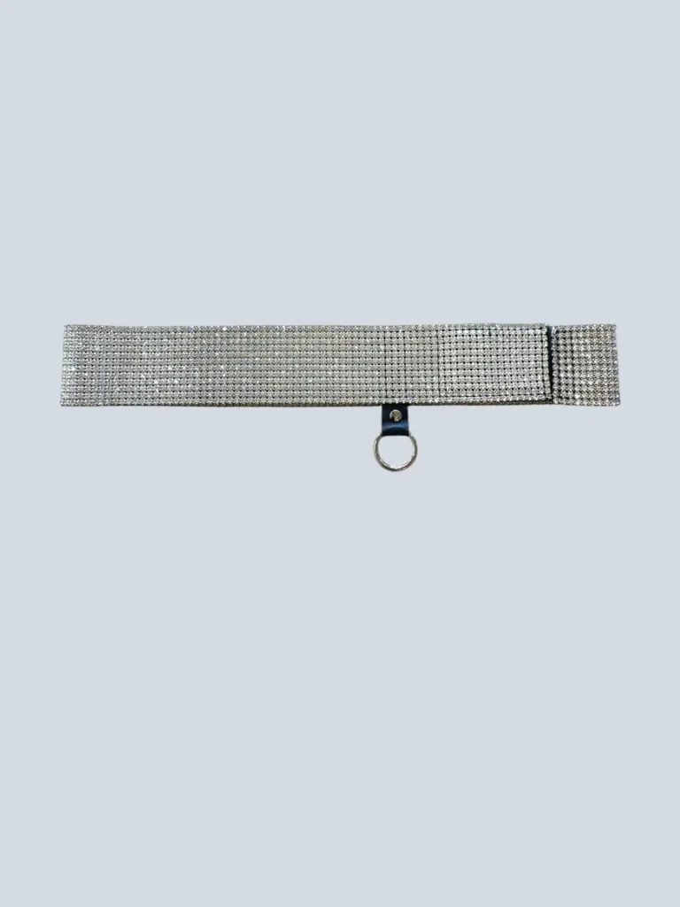 Cintura in cristalli Swarovski con anello in pelle, 85.
