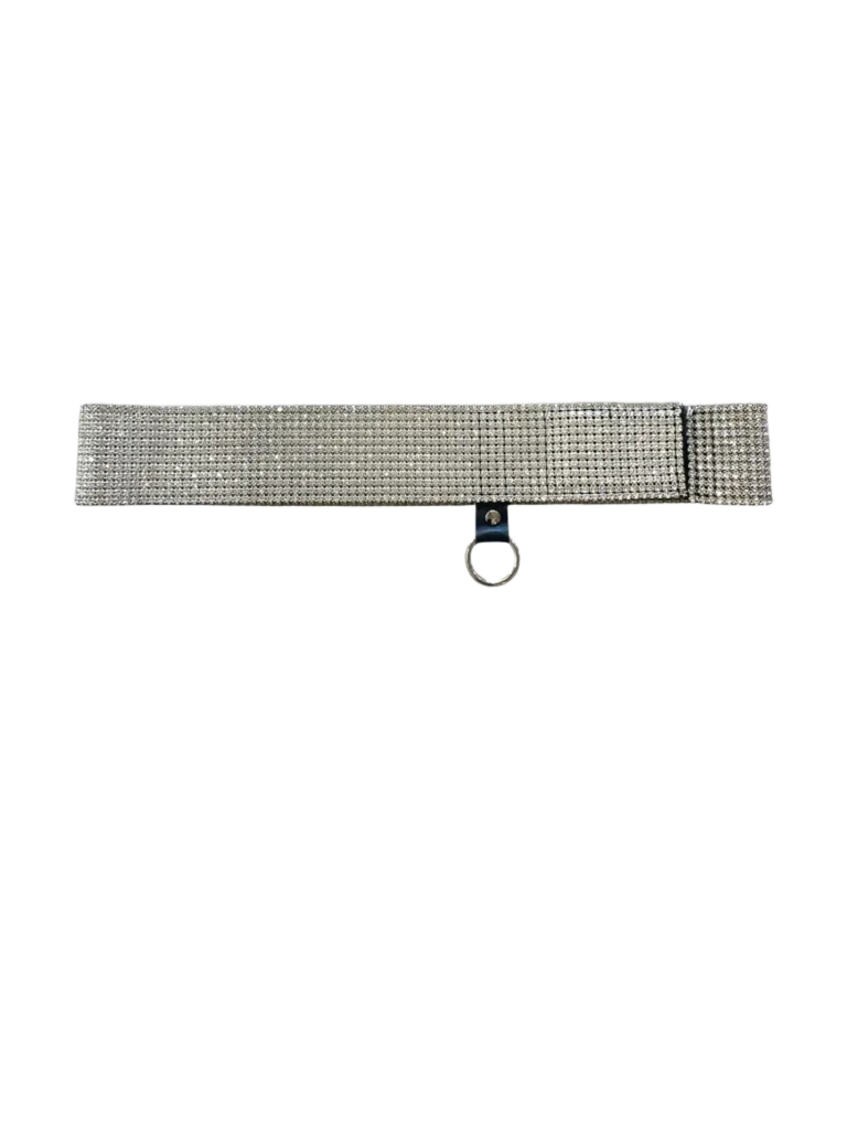 Cintura in cristalli Swarovski con anello in pelle, 85.