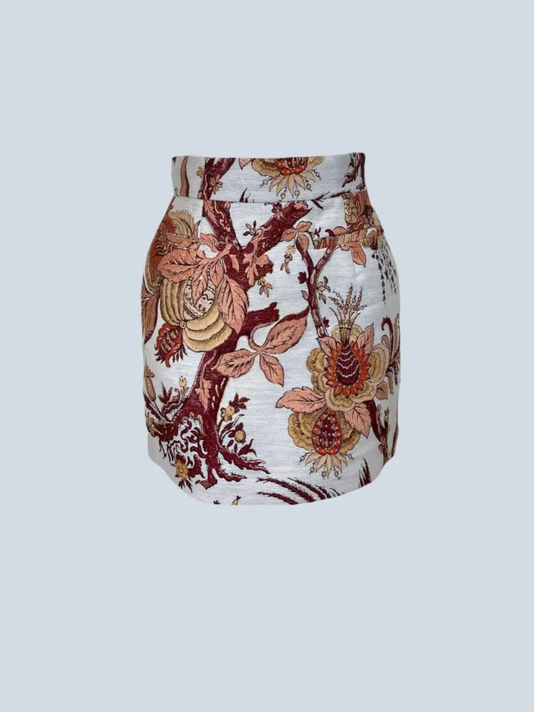 Minigonna in misto cotone jacquard, 38.