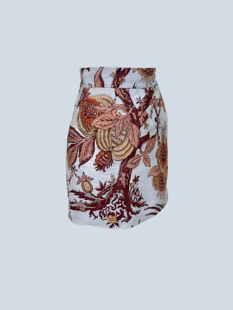Minigonna in misto cotone jacquard, 38., foto 2 di 10