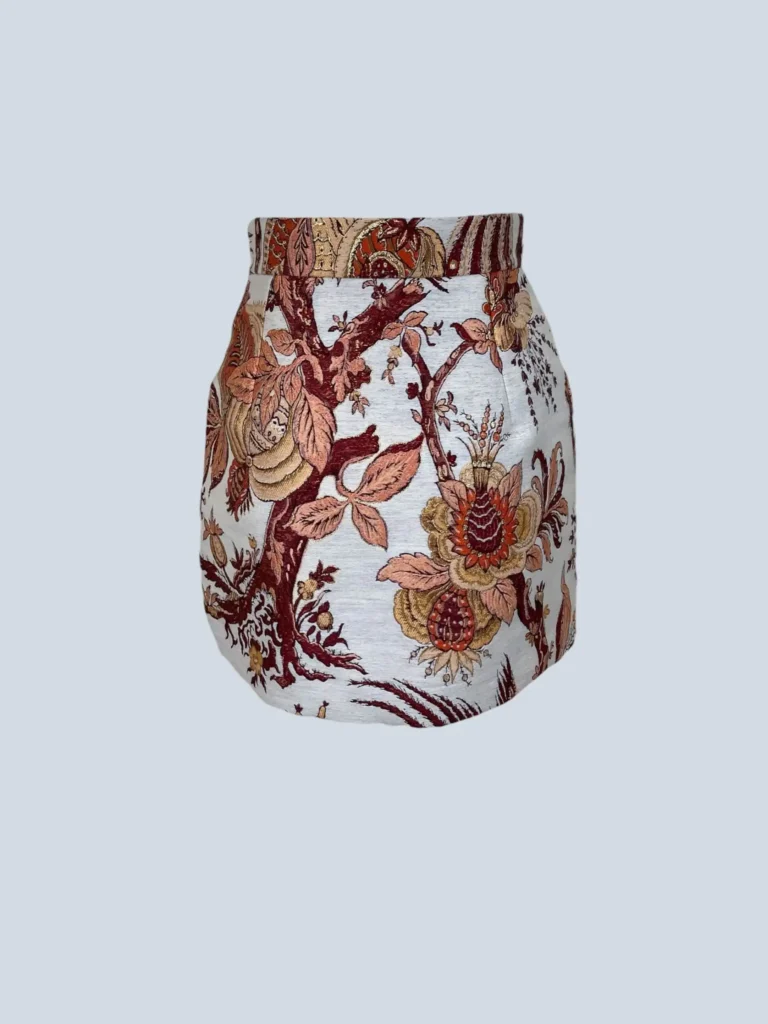 Minigonna in misto cotone jacquard, 38., foto 4 di 10