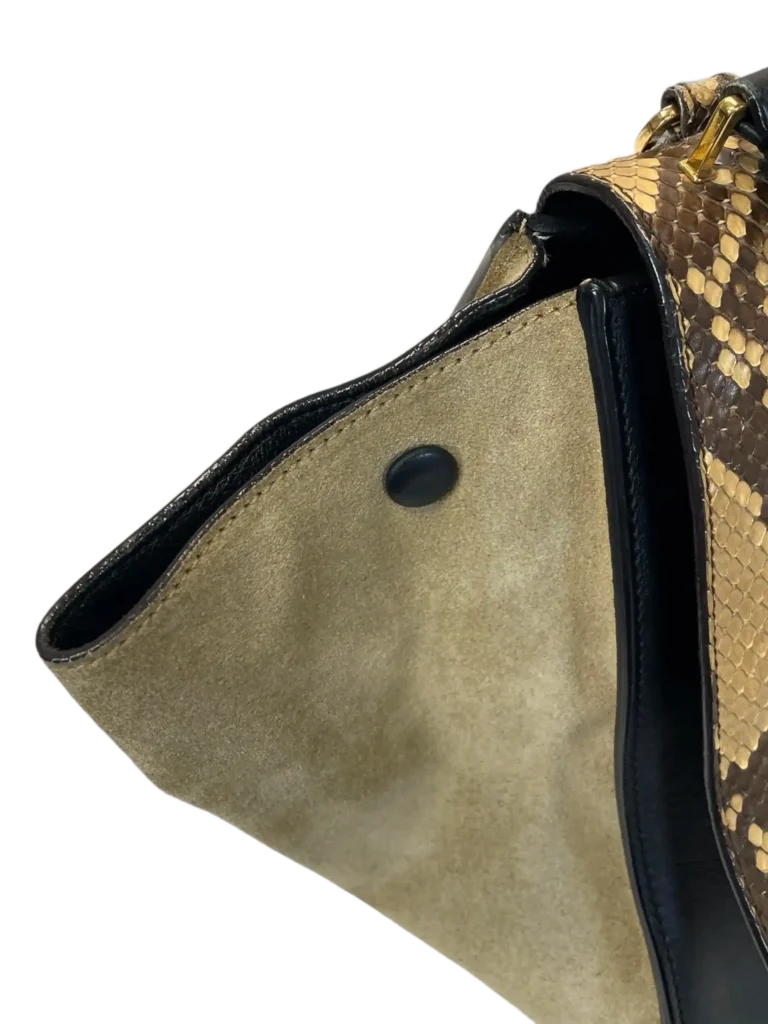 Trapeze Medium python and suede shoulder bag, photo 17 of 19
