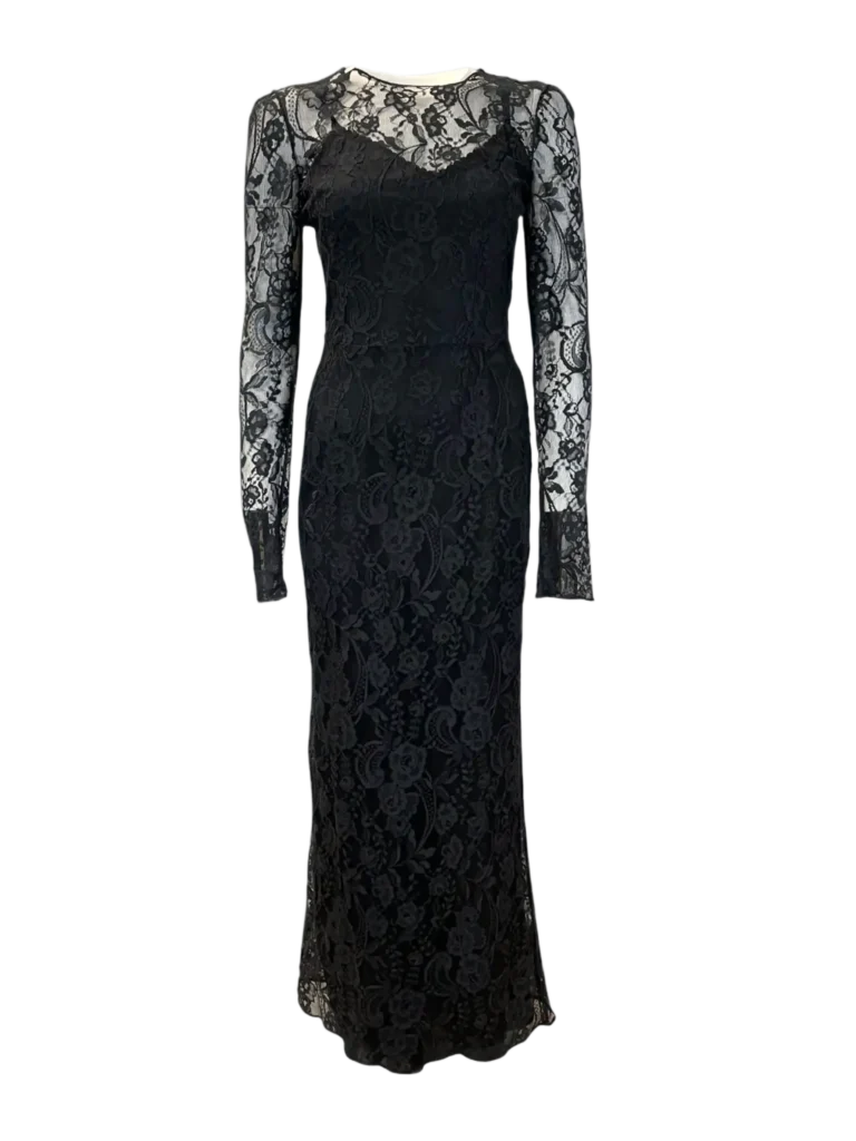 Lace maxi dress with slip, 38.